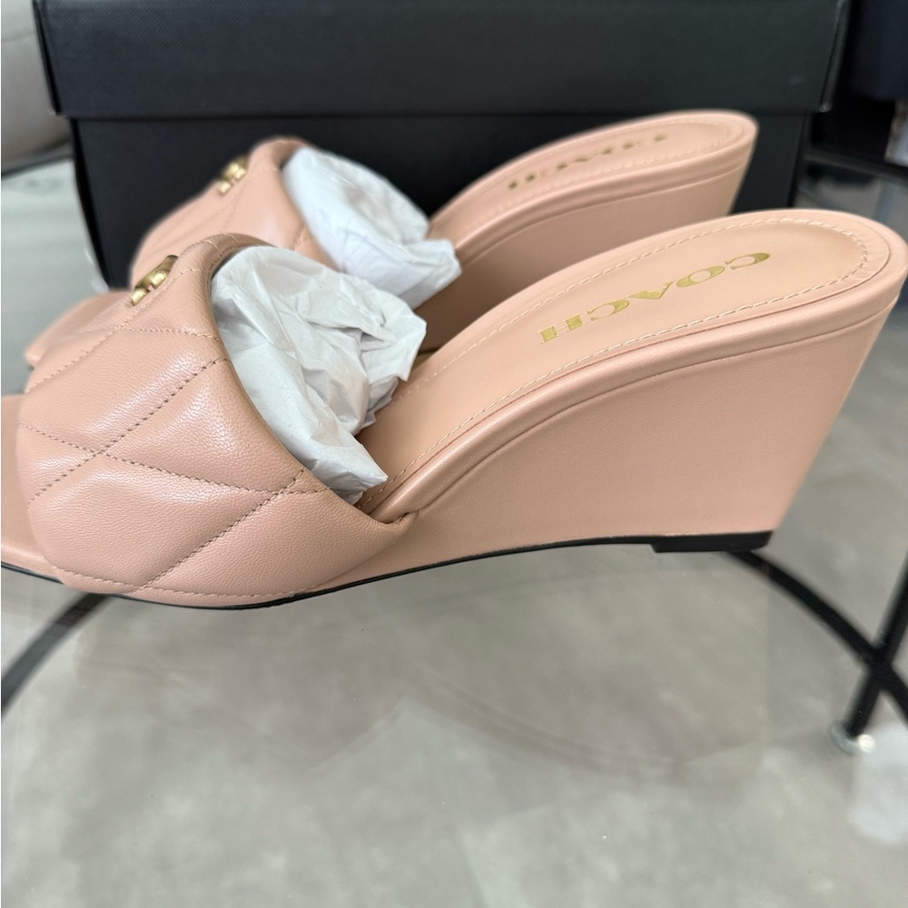NWB Coach Emma Quilted Wedge - Picture 6 of 12